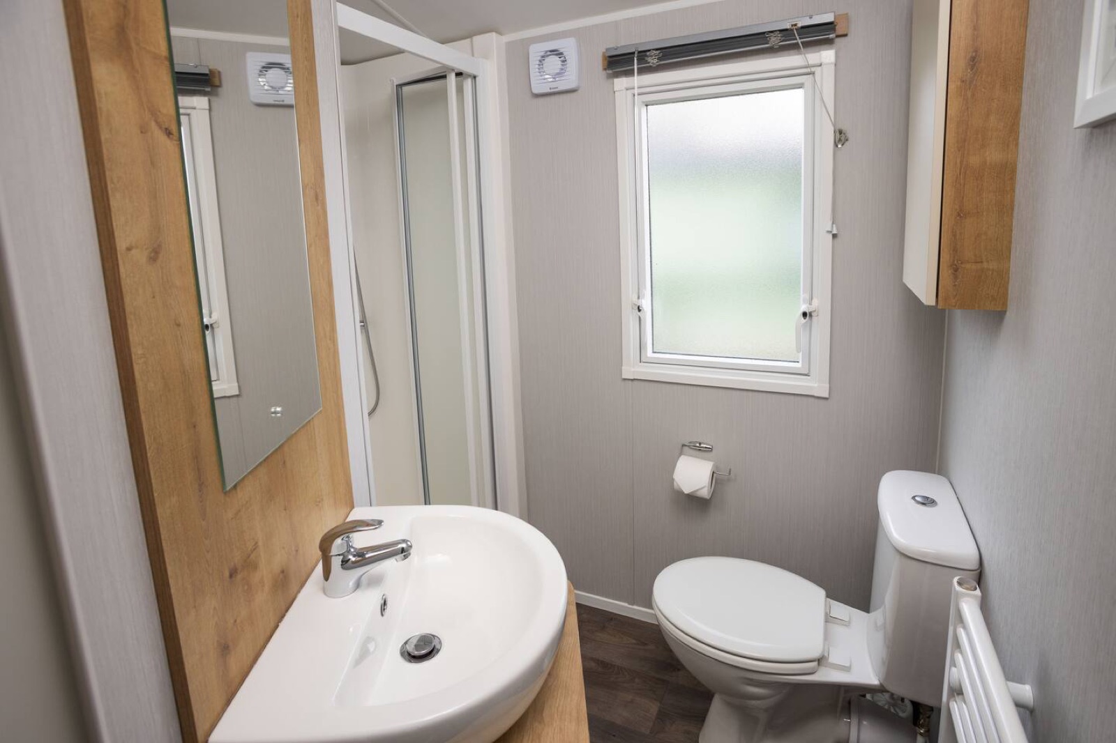 The bathroom, made for post-hike showers